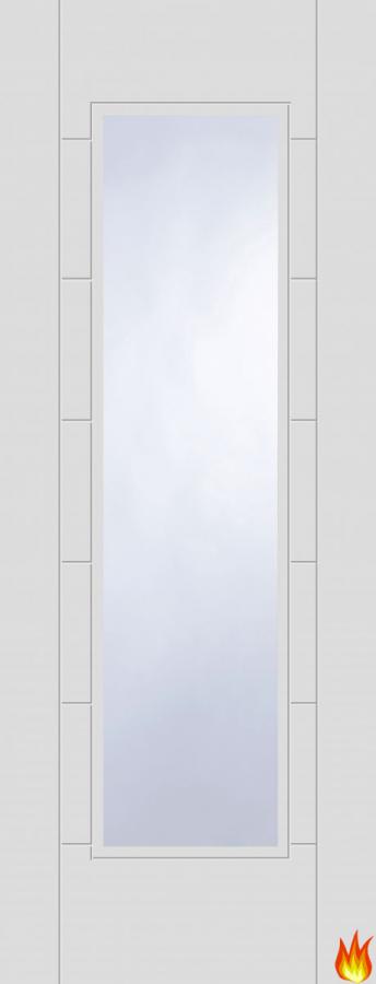 Corsica White Primed Fire Door with Clear Glass (FD30)